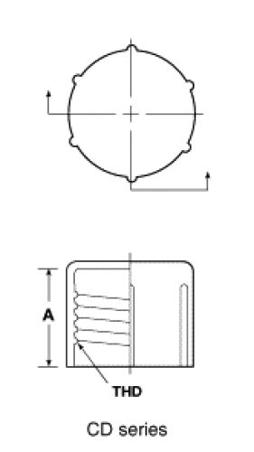 Line Diagram - Threaded Plastic Caps for Flared JIC Fittings