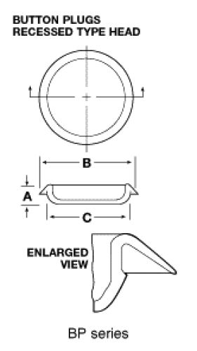 Line Diagram - Button Plugs with Recessed-Type Heads