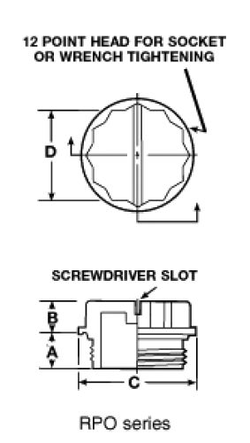Line Diagram - Threaded Plugs for SAE Straight Threaded Ports