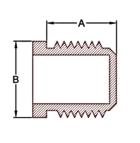 Line Diagram - Threaded plastic plugs for BSP fittings