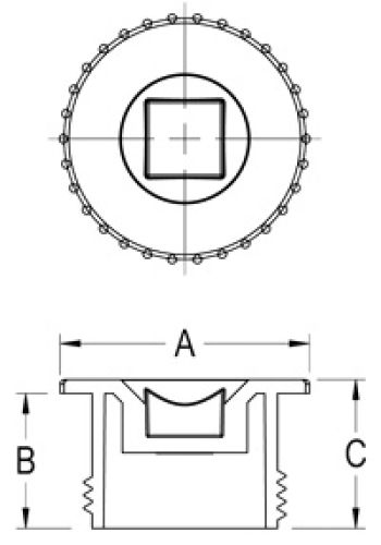 Line Diagram - Threaded Plugs with Square Drive